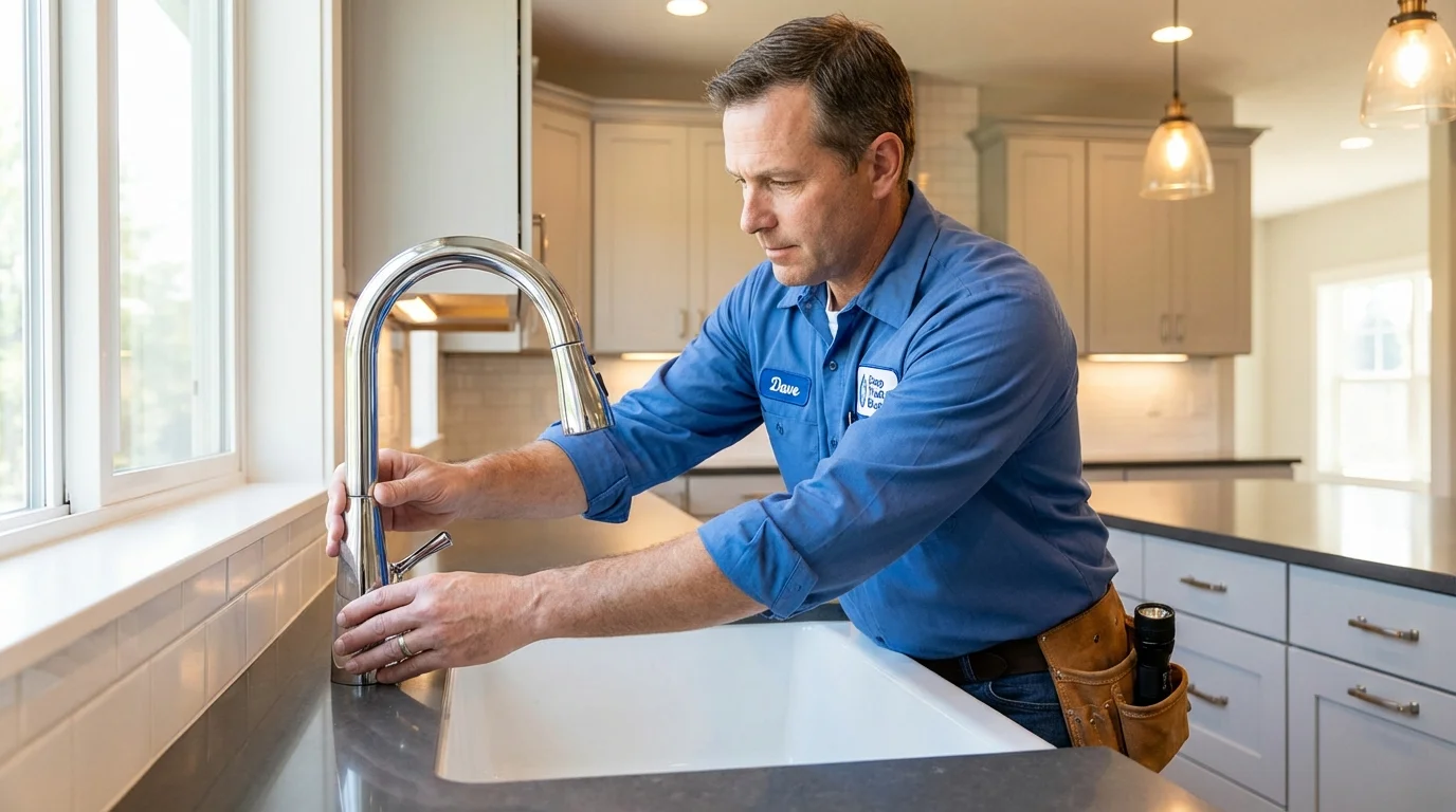Kitchen faucet installation by Johns Plumbing LLC in Solon